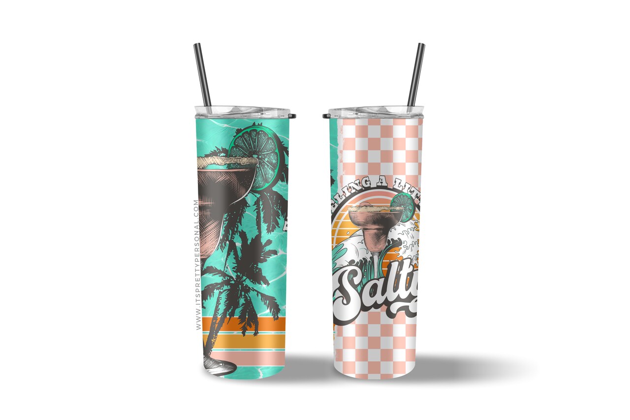 #695 CLEAR- 20oz - Feeling Salty Margarita 9.4" x 8" Pattern Vinyl Wrap